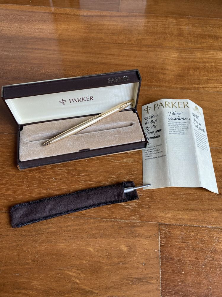 Caneta Parker banhada a ouro, coleção antiga, vintage