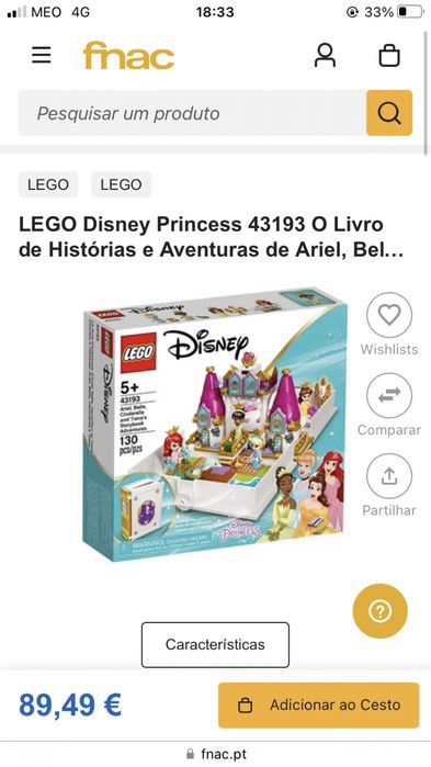 LEGO Disney Princess 43193 Idade +5