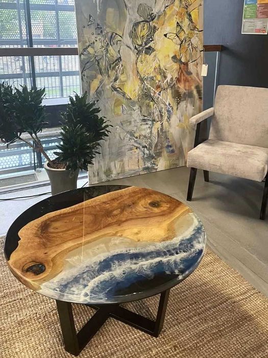 Stół stolik kawowy z plastra komplet lite drewno dąb PRODUCENT