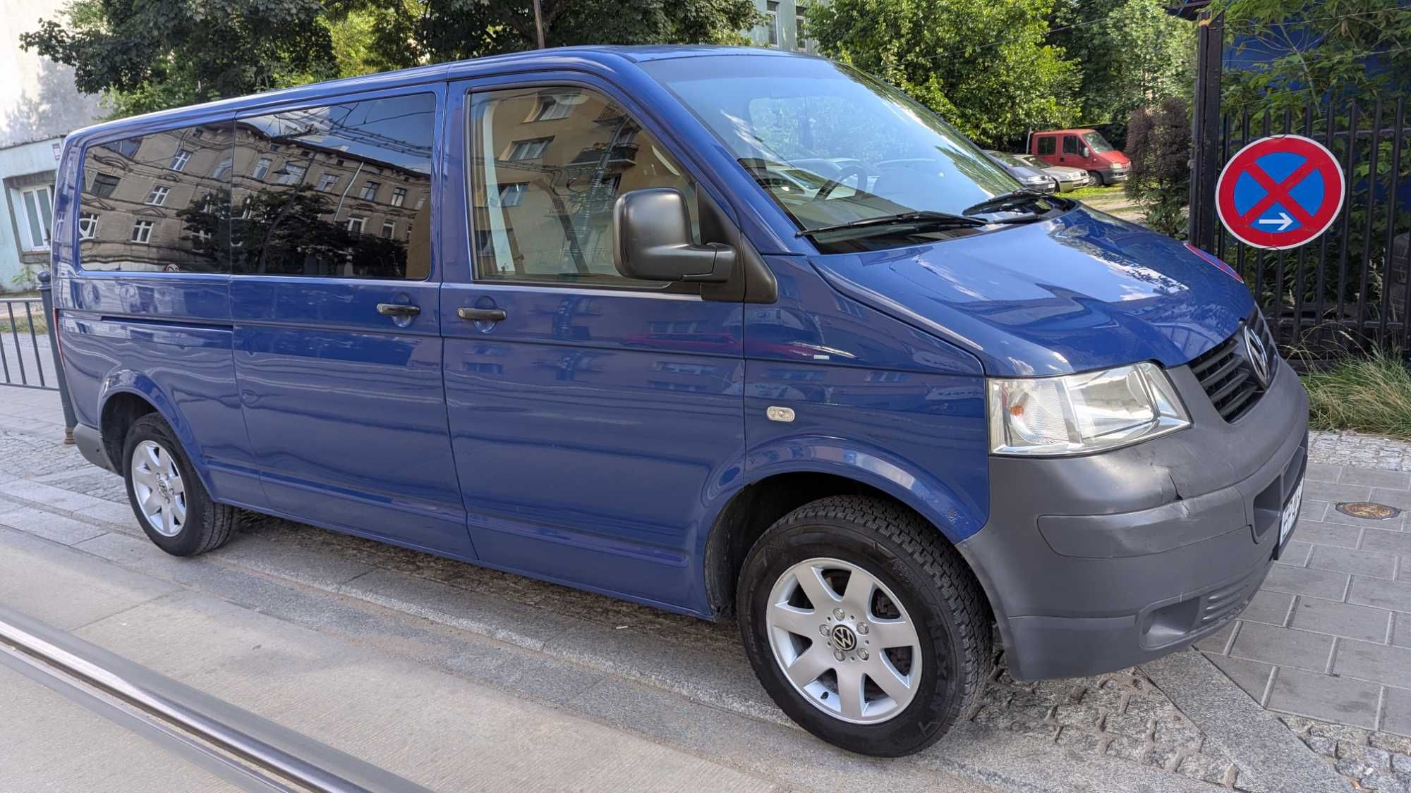 VW T5  Long  1,9TDI  9-osób 2x klima  Super Stan VAT-23%