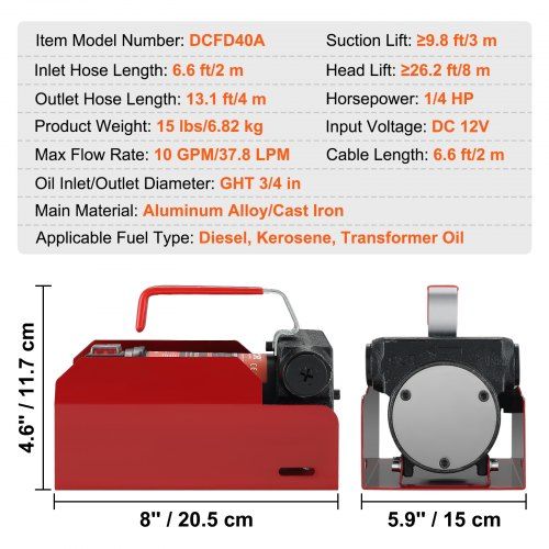 Bomba diesel  1/4 hp bomba de óleo de aquecimento dc 12 v bomba de ent