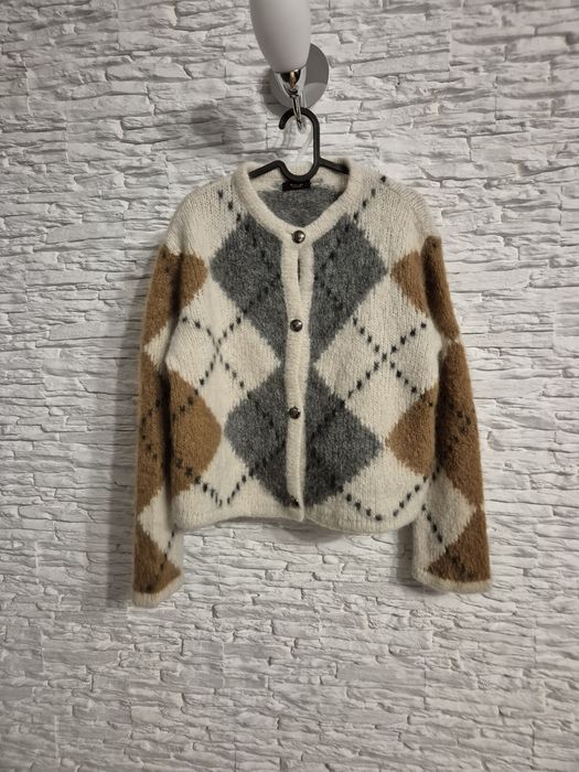 Sweterek kardigan w romby massimo dutti