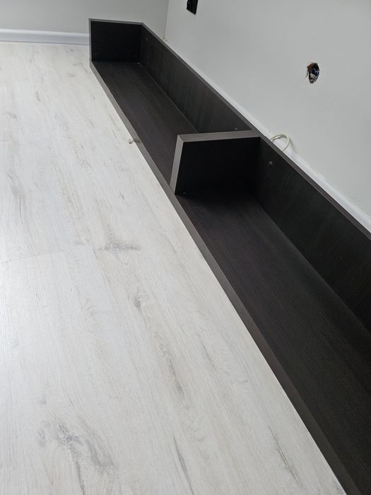 Półka wisząca - długa, ciemno-brązowa