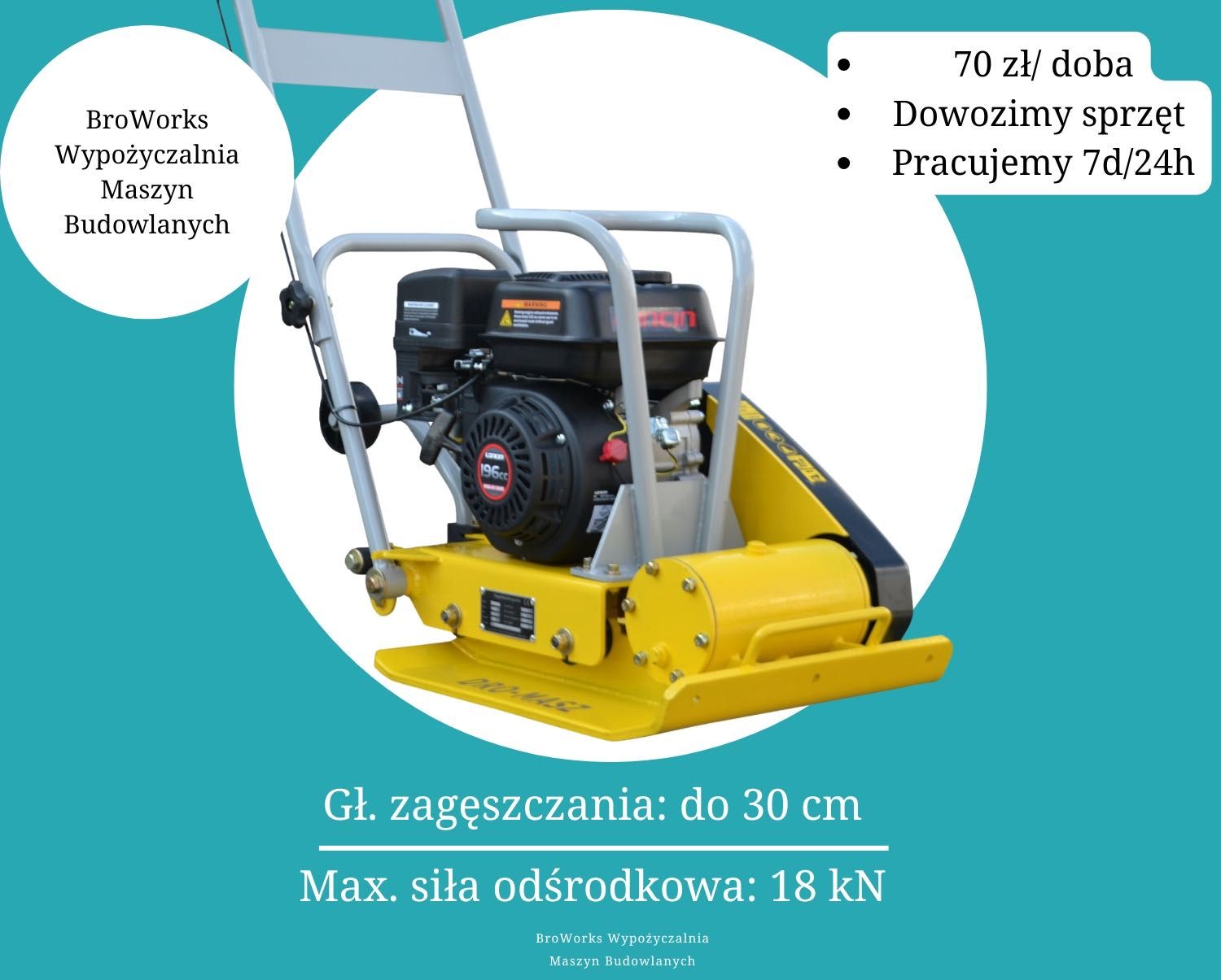 Skoczek Stopa Zagęszczarka Dowozimy 24h/7d. Ubijarka Ubijak Wynajem