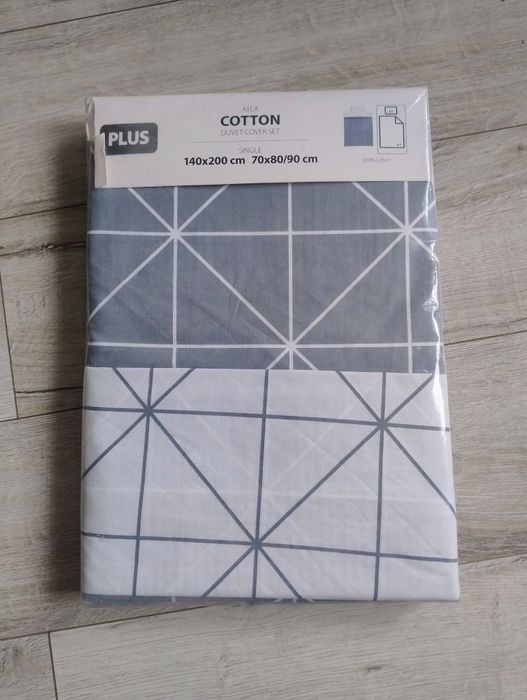 Komplet pościeli ATLA 140x200 bawełna szary nowa