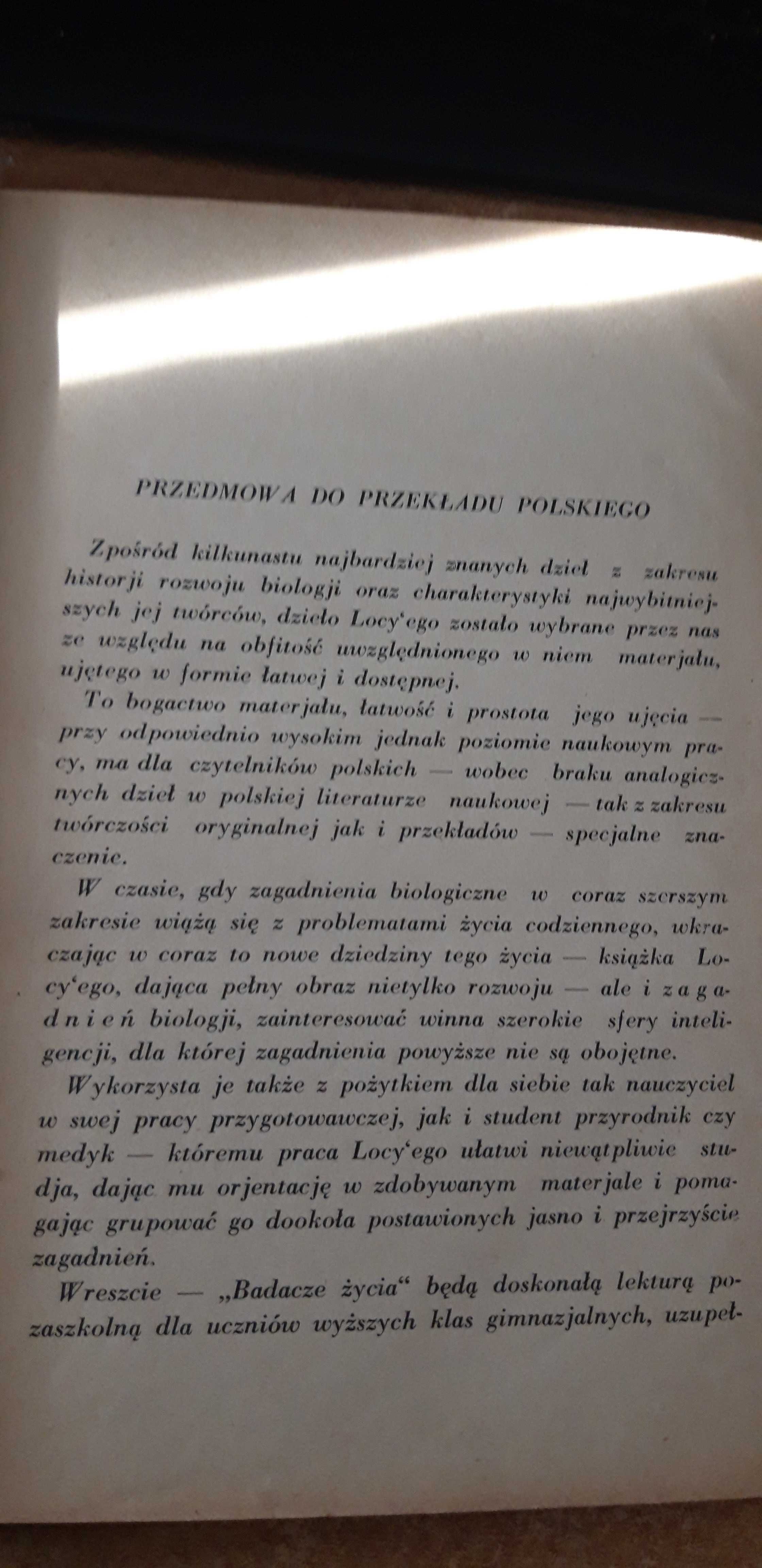 Badacze  Życia.  Rozwój  teorii ewolucji -Locy - W-wa 1934, opr., ryc.