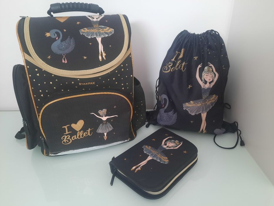Tornister plecak STARPAK + piórnik + worek - baletnica balerina