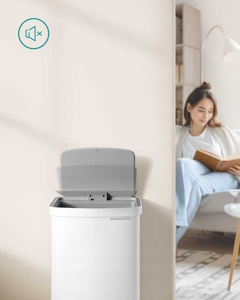 LTB670W01 SONGMICS Automatyczny kosz na śmieci kuchenne 50 l biały