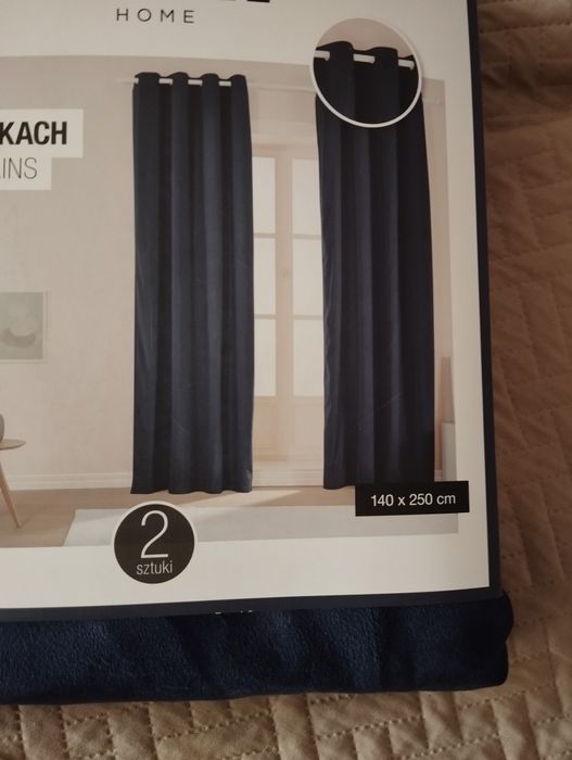 Dwie zasłony aksamitne welurowe Smukee 140/250 2x zasłona na kółkach