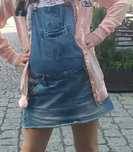 Spódnica  na szelkach jeans mini 152/158