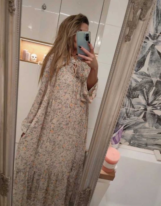 Dluga luzna oversize sukienka duzy rozmiar XXL/XXXL