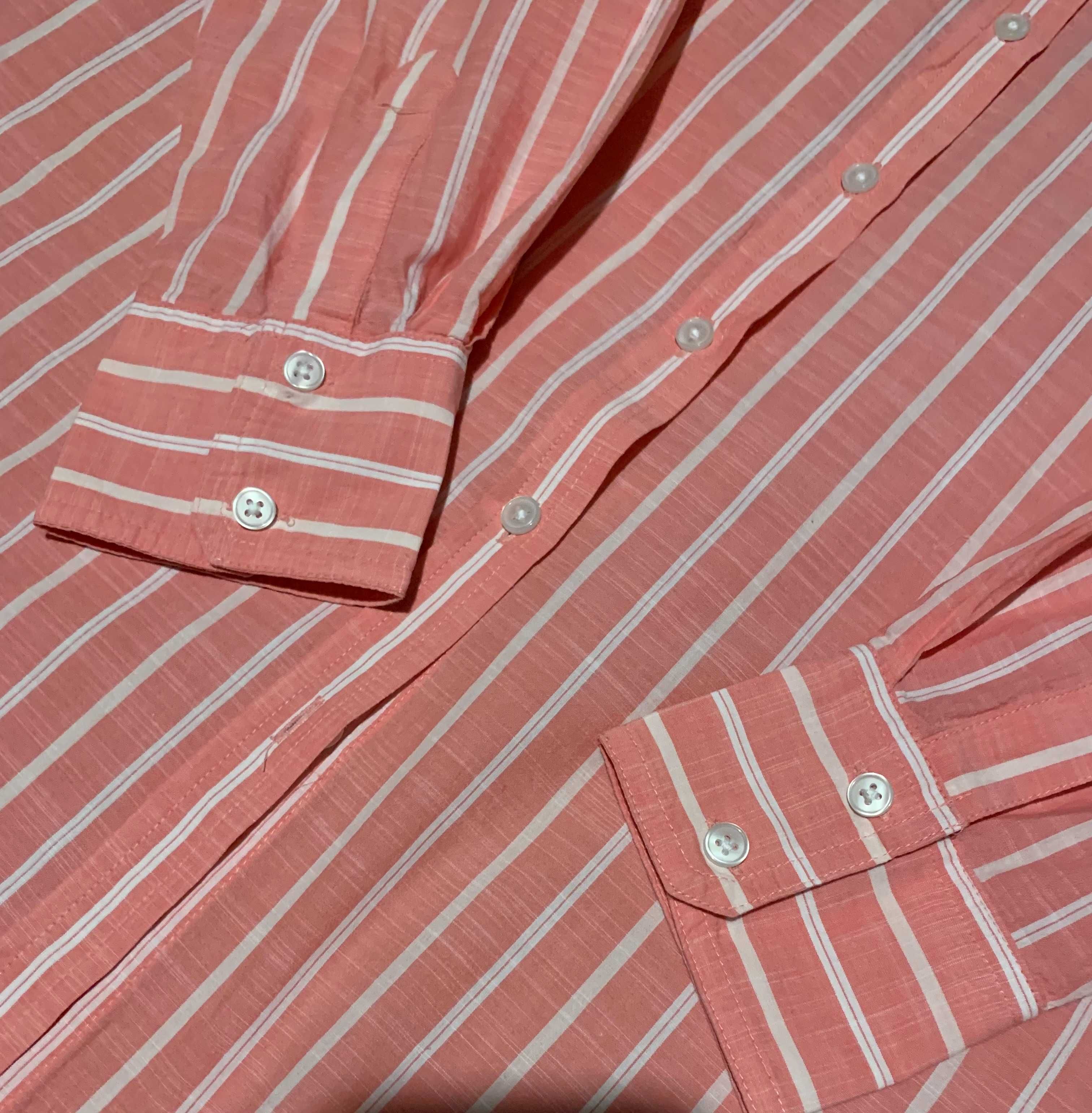 Стильная хлопковая рубашка в полоску M&S Оверсайз р.XL/2XL в идеале!