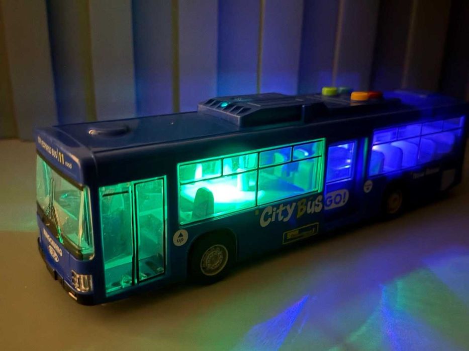 Автобус міський інерція музика світло Синій (1106 B) Розд/Дроп