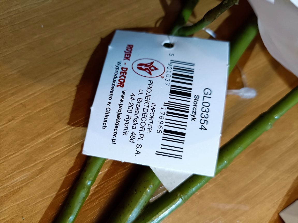 Storczyk sztuczny orchidea z liśćmi 70 cm