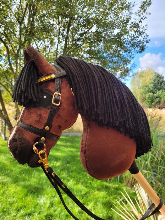 Konik Hobby Horse A4 ręcznie szyty z minky, zestaw z ogłowiem