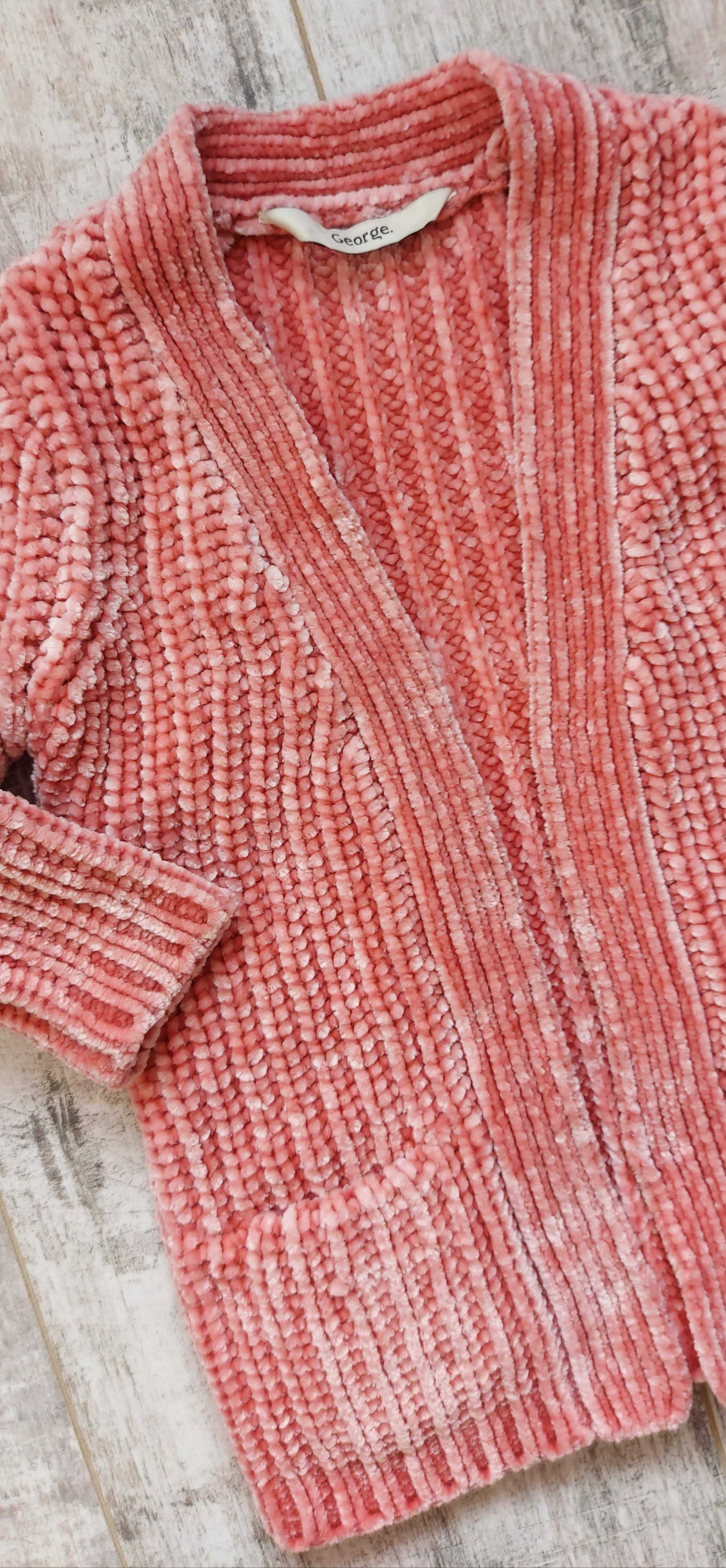 Mięciutki ciepły różowy sweter 80-86cm 12-18m-cy George
