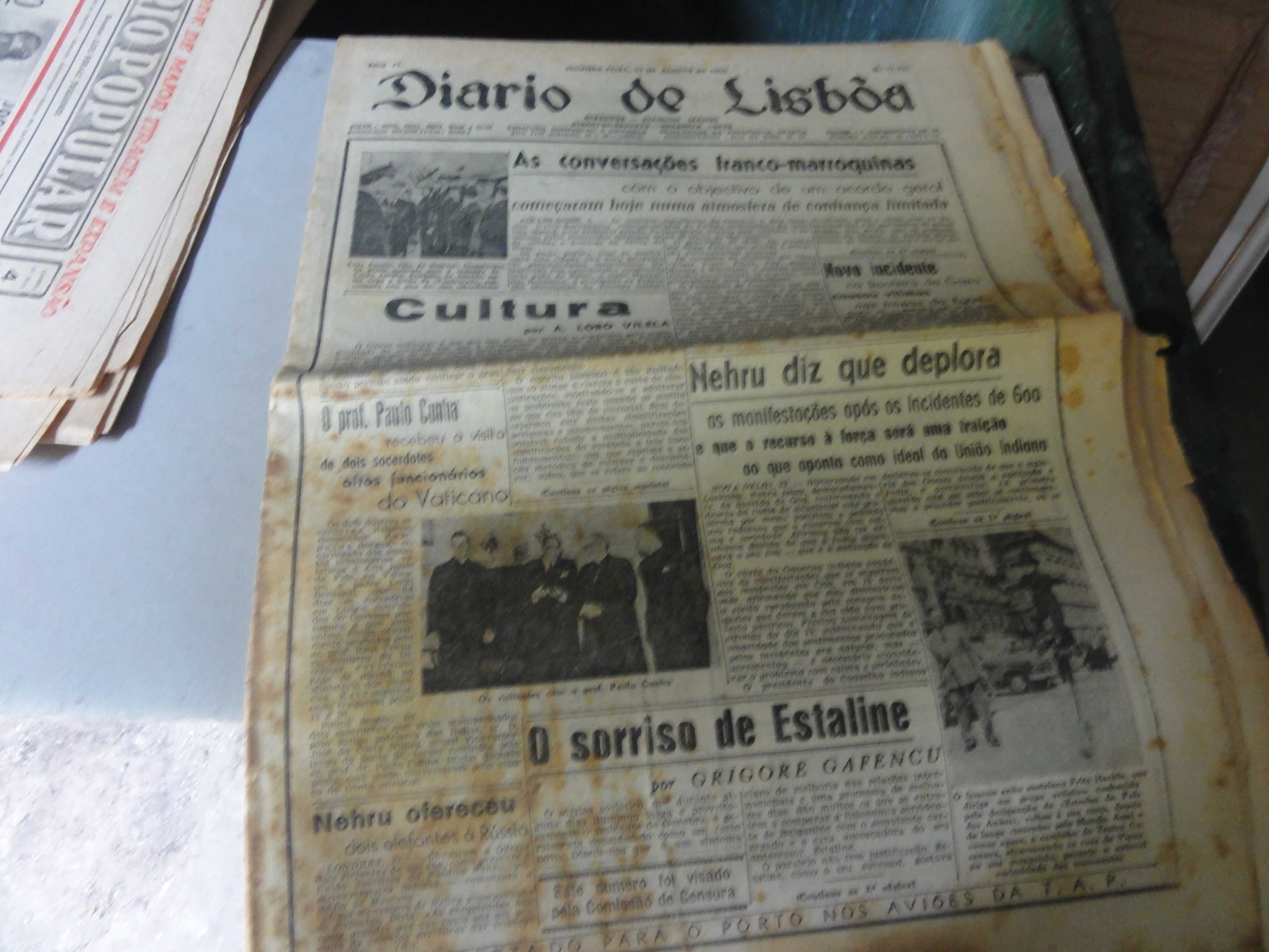 11 jornais Diario Lisboa e Popular:Anos 40 e 50: