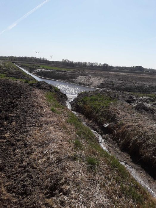 Kopanie, odmulanie stawów koparka linowa (wędką)