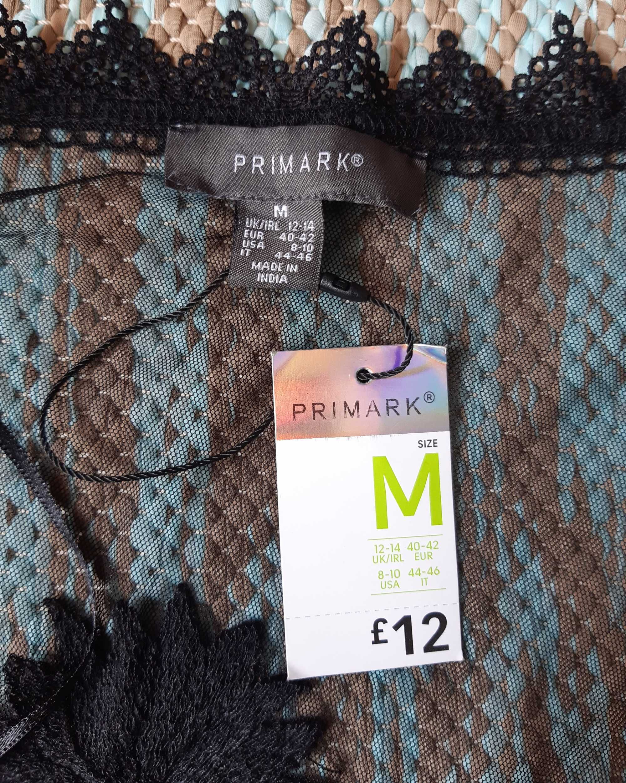Пляжная прозрачная черная накидка сетка фатин вышивка завязки primark