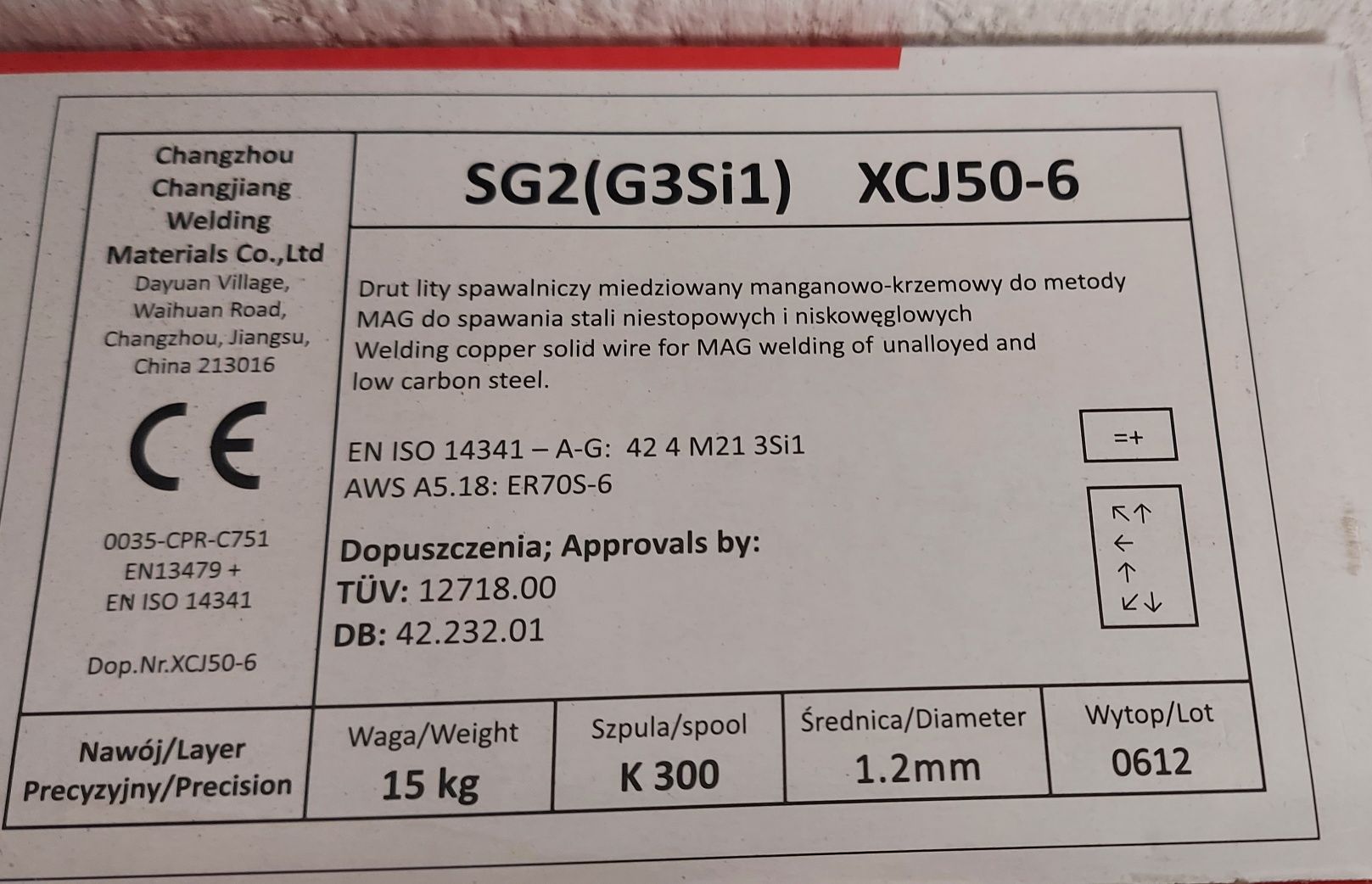 Drut spawalniczy hegaweld SG2 (G3Si1) 1.2mm 15kg