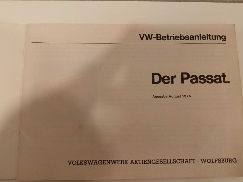 VW Volkswagen Passat B1 Instrukcja Obsługi - Książka 1974