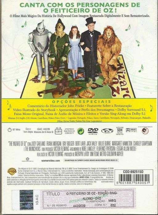 O Feiticeiro de OZ (edição Sing - Along)