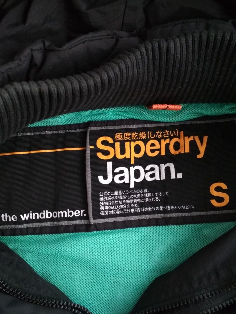 SuperDry Japan granatowa kurtka wiatrówka S