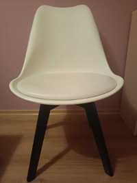 4 krzesła do jadalni biało czarne ekoskóra drewno skandynawski styl