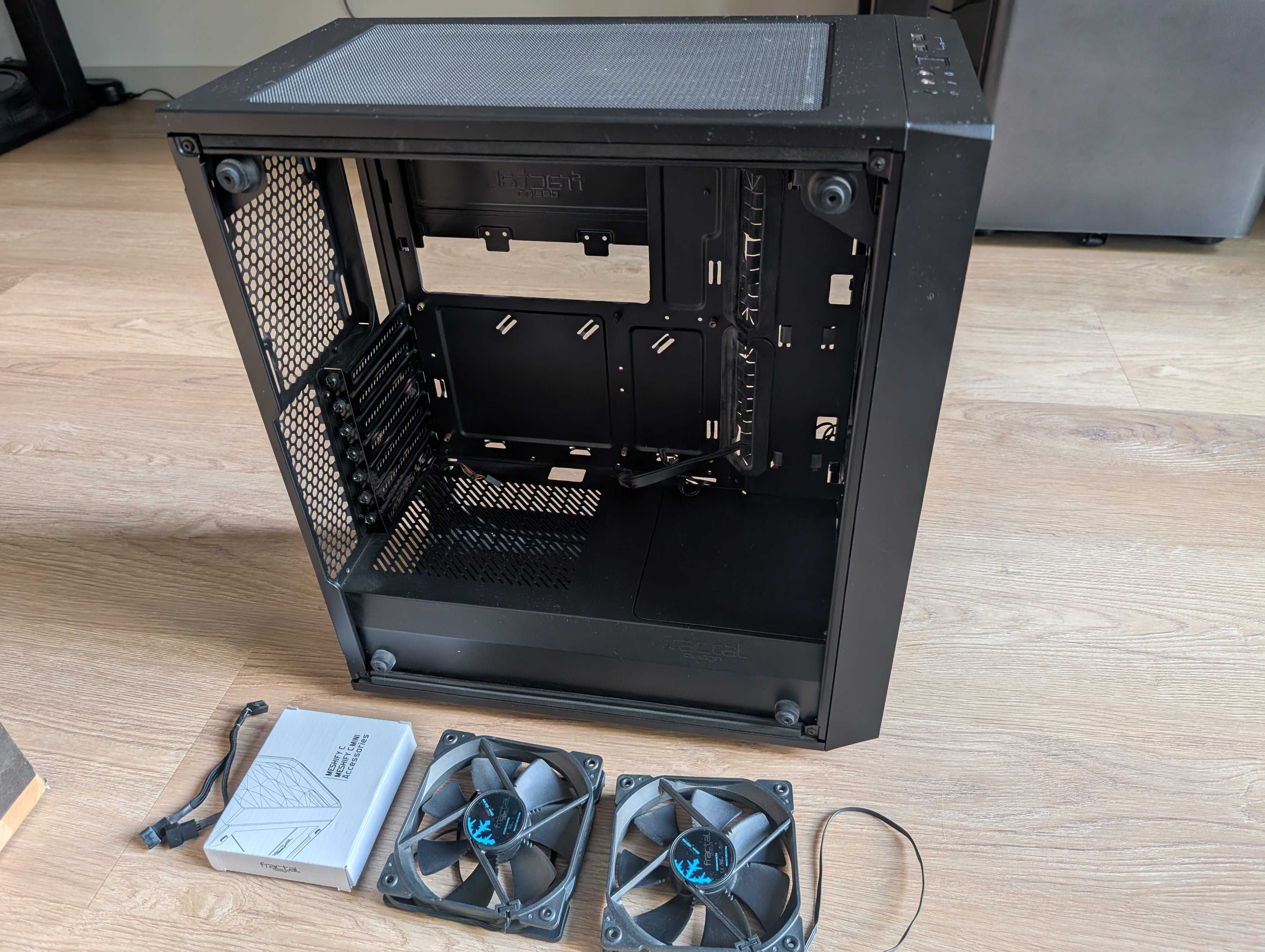 Fractal Design Meshify C (caixa ATX preta, vidro temperado escuro)