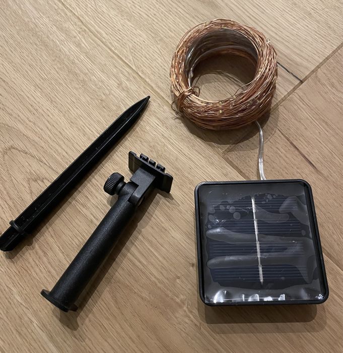 Światełka Lampki 200 LED balkonowe tarasowe panel solarny 20 m