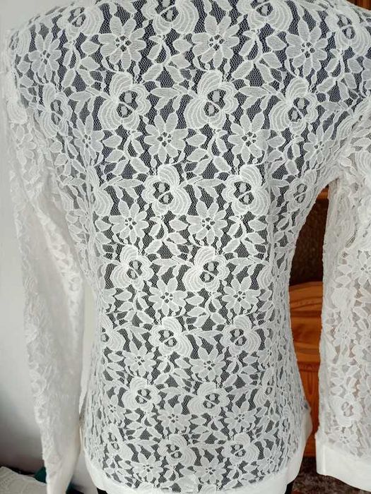 Bluzka biała koronkowa