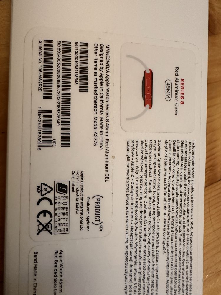 Apple watch series 8 45mm red cellular