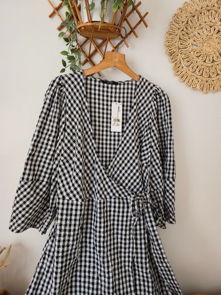 Nowa sukienka w kratkę George midi maxi wiązana 42 XL