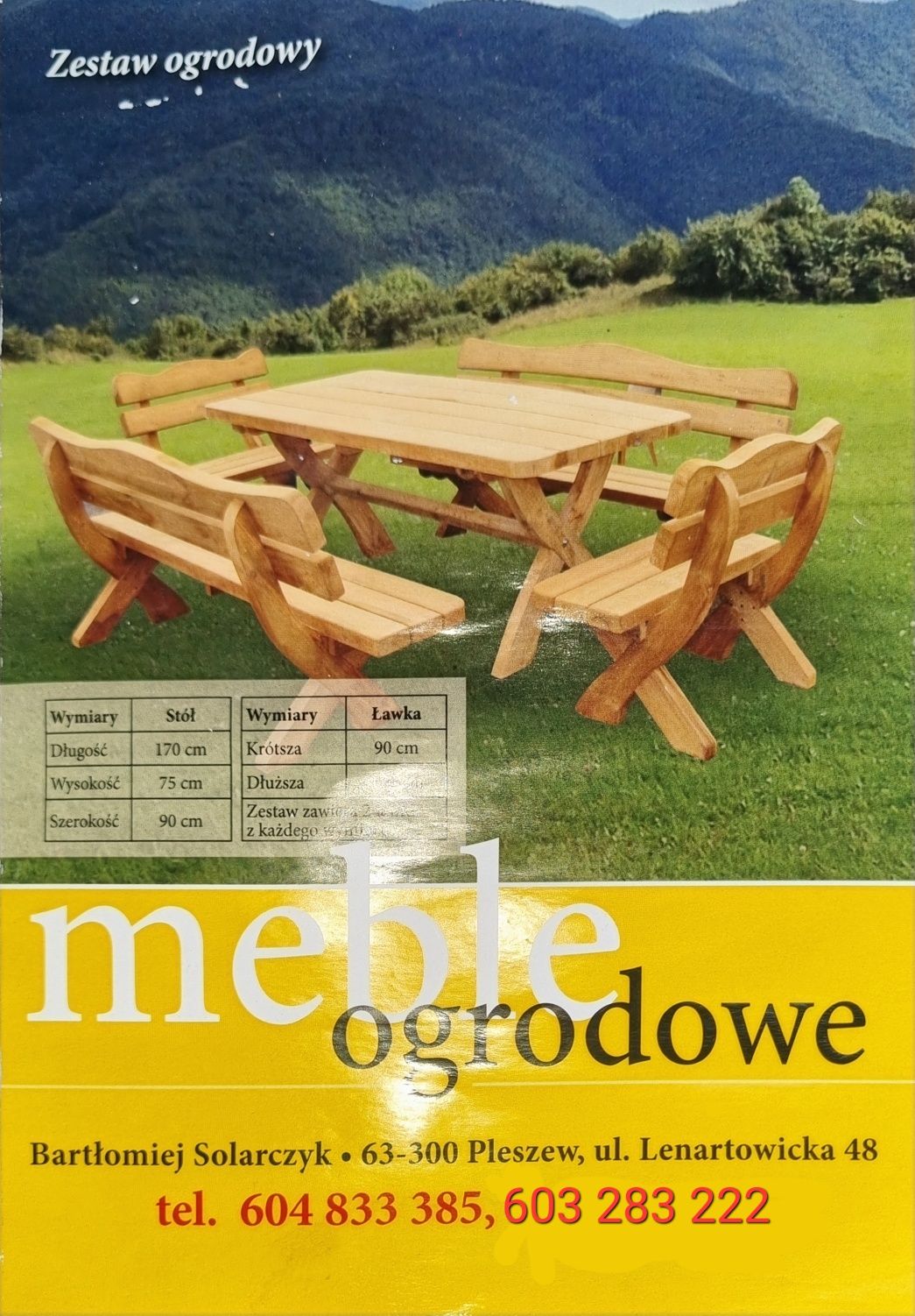 Meble ogrodowe ławki stół zestaw ogrodowy transport gratis!