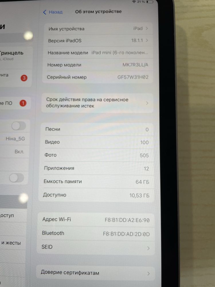 Ipad mini 6 64GB WIFI