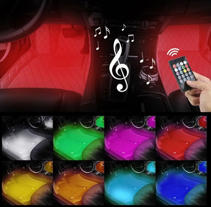 Подсветка салона авто Led RGB 12 smd РГБ декоративная цветная ЛЕД