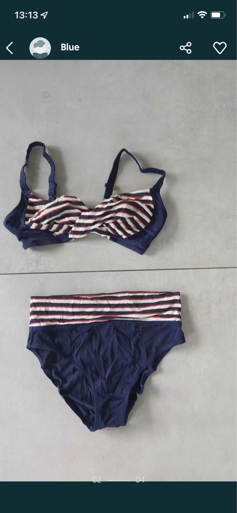 Strój kąpielowy dwu częściowy roz. M/ L bikini + pareo multikolor