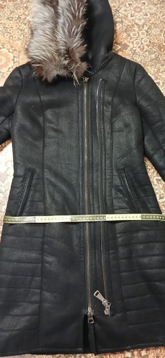 Дубленка натуральная.. мех чернобурка