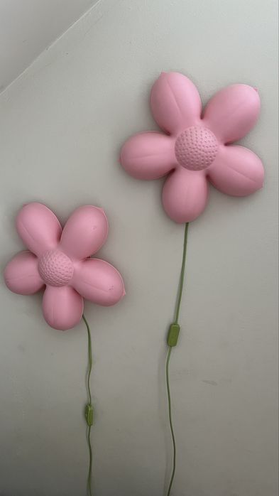 Lampki nocne dla dzieci IKEA Blomma – 2 sztuki, różowe