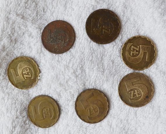 monety 5- cio złotowe 1984 do 1987 r.