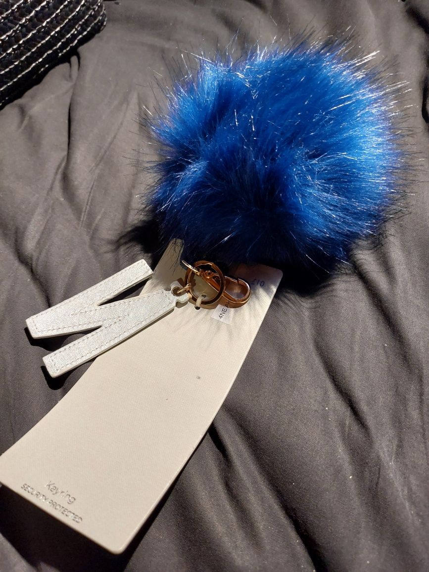 NEXT keyring brelok breloczek pompon do kluczy torebki kobalt NOWY