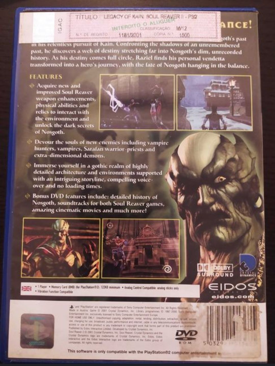 Legacy of Kain Soul Reaver 2 Playstation 2

CD
Caixa

Entrega em mãos
