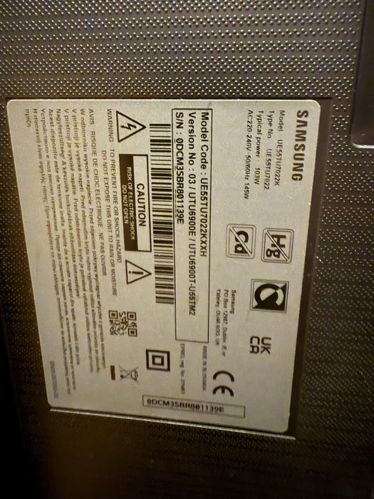 Telewizor Samsung UE55TU7022KXXH uszkodzona matryca