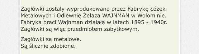 Oryginale łóżko z Fabryki WAJNMAN (przedwojenne)