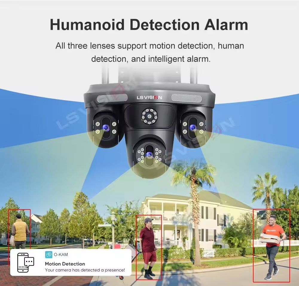 Відеокамера зовнішня LS VISION 15MP WiFi IP камера три екрани бездрот