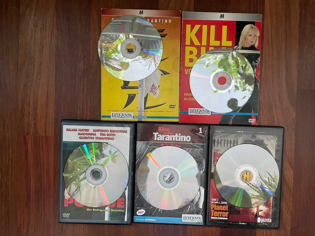 Tarantino - filmy DVD, 5 płyt DVD. Kill Bill, Sin City, Grindhouse...