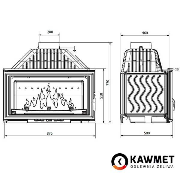 Камінна топка KAWMET W15 (16,3 kW)  БЕЗПЛАТНА ДОСТАВКА