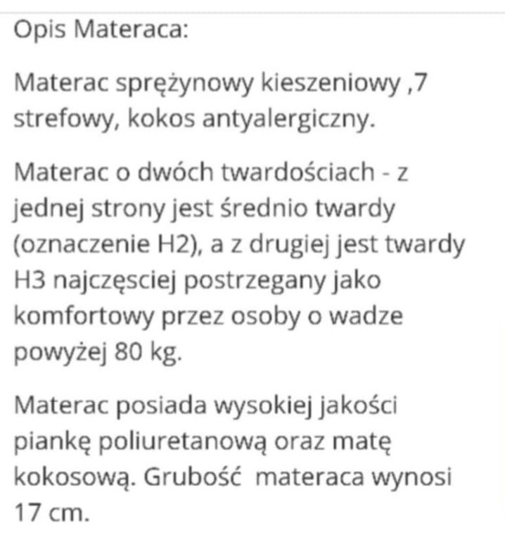 Materac 180×200.