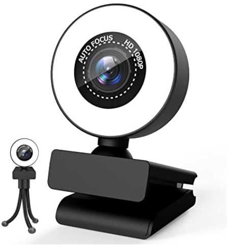 Webcam 1080 Full HD AceScreen com Microfone e Anel Luz