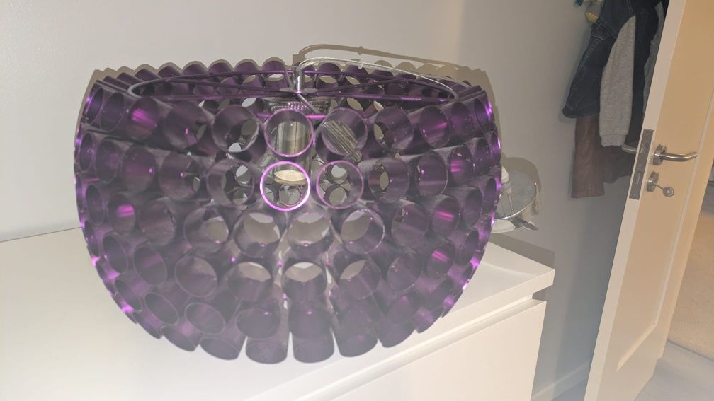 Candeeiro de teto roxo para 3 lâmpadas